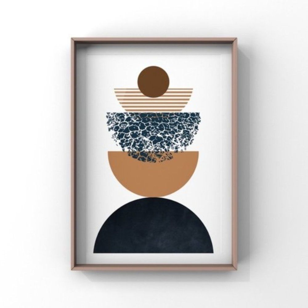 Scandinavian modern MCM boho abstract art print